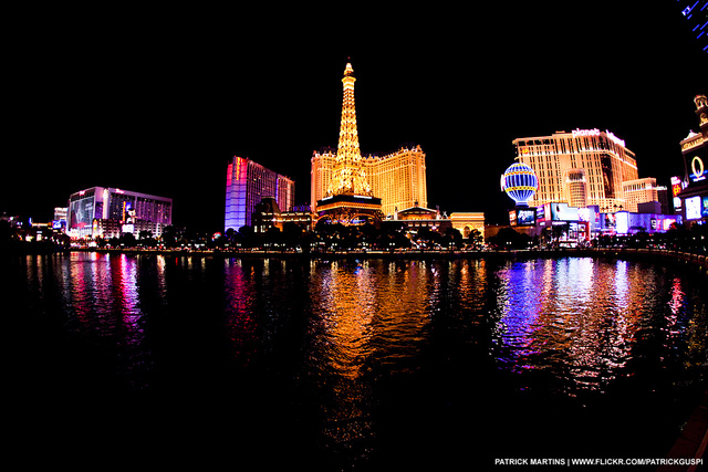the strip in Las Vegas at night