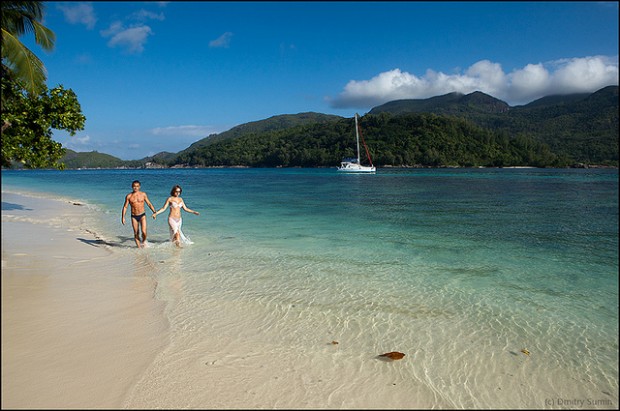 beautiful beach in Seychelles