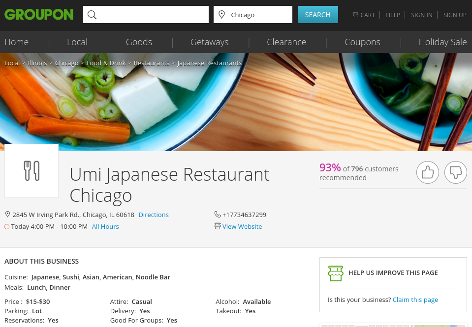 Umi Japanese Restaurant Chicago